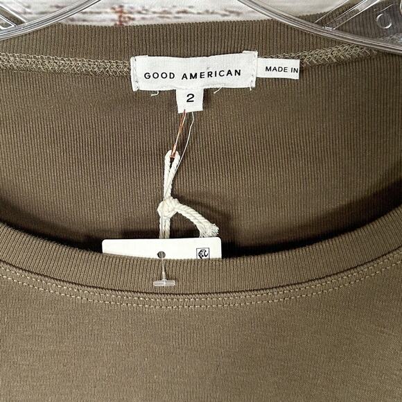 NEW with tags Good American Green Ruched Tank Mini Dress, NWT, Medium, MSRP $119 - Picture 7 of 14